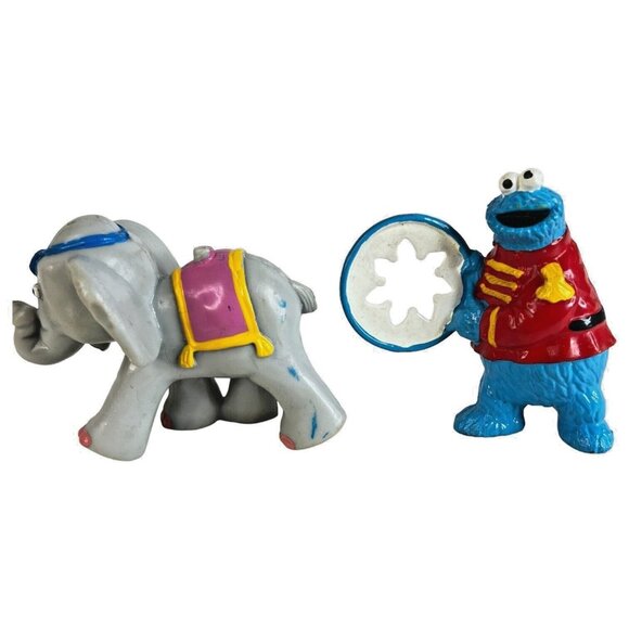 Vintage 1993 Sesame Street Circus Cookie Monster Big Bird Ernie Elephant Figures - Picture 9 of 12